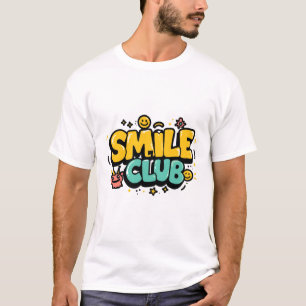 Smile Club Schattige Positieve Typografie T-shirt