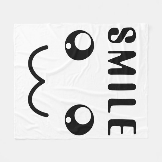 "Smile " Cool Motivatie Fleece Blanket Deken (Voorkant (Horizontaal))