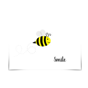 "Smile" Cute Bee Hallo Kaart voor elk moment