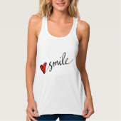 Smile Cute Red Heart Typography Script Tanktop (Voorkant)