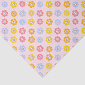 Smile Daisy Cute Groovy Retro Tissuepapier (Detail)