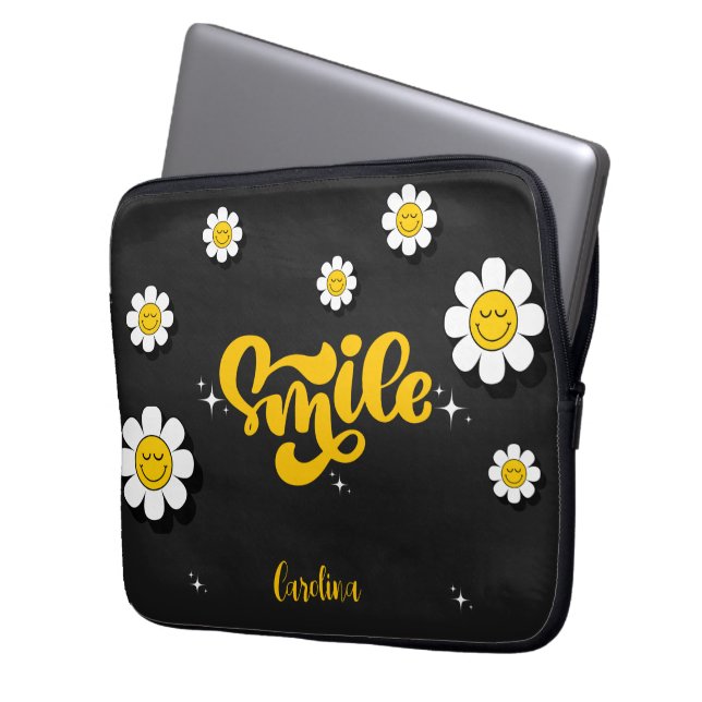 Smile Daisy tuin  Laptop Sleeve (Voorkant Links)