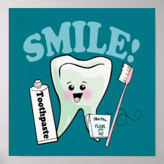 Smile Dentist Kantoor Tooth Art Poster