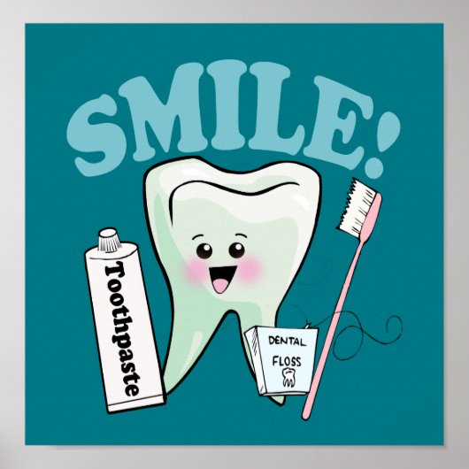 Smile Dentist Kantoor Tooth Art Poster (Voorkant)