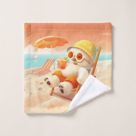 Smile Dog - Beach Mode On Bad Handdoek (Wasdoekje)