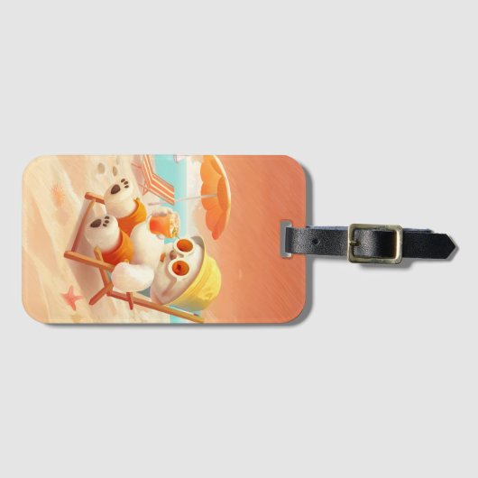 Smile Dog - Beach Mode On Bagagelabel (Voorkant (horizontaal))