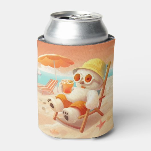 Smile Dog - Beach Mode On Blikjeskoeler (Blikje Voorkant)
