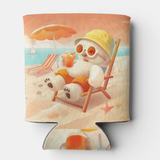 Smile Dog - Beach Mode On Blikjeskoeler (Achterkant)