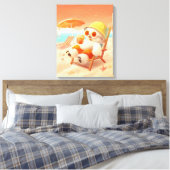 Smile Dog - Beach Mode On Canvas Afdruk (Insitu (Slaapkamer))