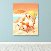 Smile Dog - Beach Mode On Canvas Afdruk (Insitu (Houten vloer))