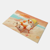 Smile Dog - Beach Mode On Deurmat (Schuin)