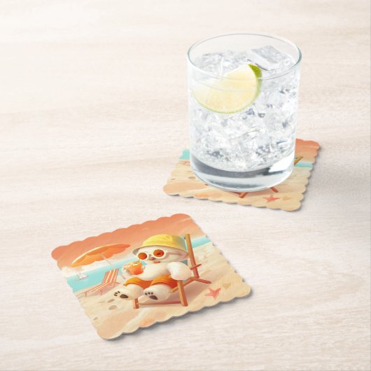 Smile Dog - Beach Mode On Kartonnen Onderzetters (Insitu)