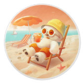 Smile Dog - Beach Mode On Keramische Knop (Voorkant)