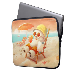 Smile Dog - Beach Mode On Laptop Sleeve