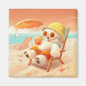 Smile Dog - Beach Mode On Magneet (Voorkant)