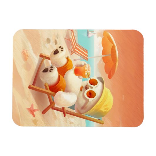 Smile Dog - Beach Mode On Magneet (Horizontaal)