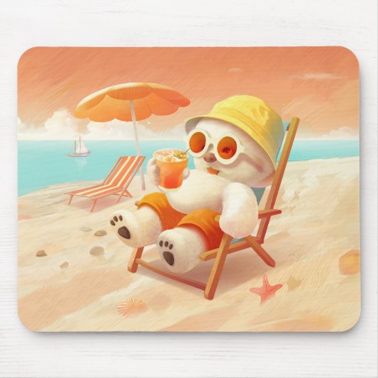 Smile Dog - Beach Mode On Muismat (Voorkant)