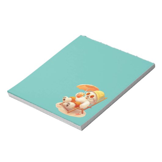 Smile Dog - Beach Mode On Notitieblok (Linkerzijde)