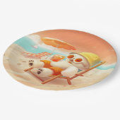 Smile Dog - Beach Mode On Papieren Bordje (Gekanteld)