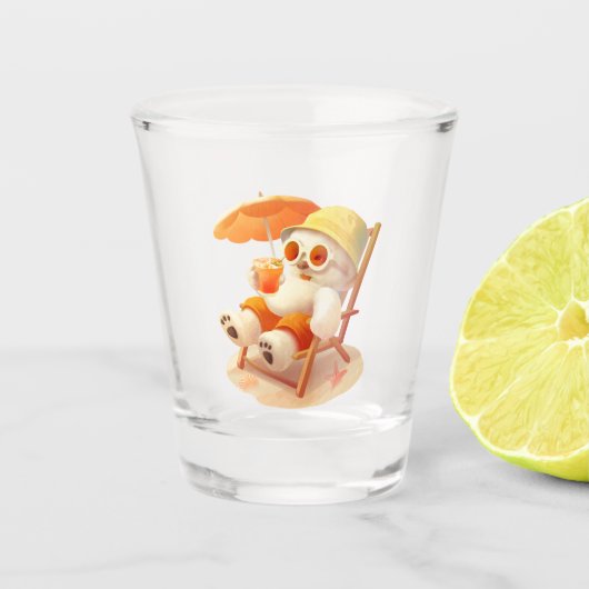 Smile Dog - Beach Mode On Shot Glas (Voorkant)
