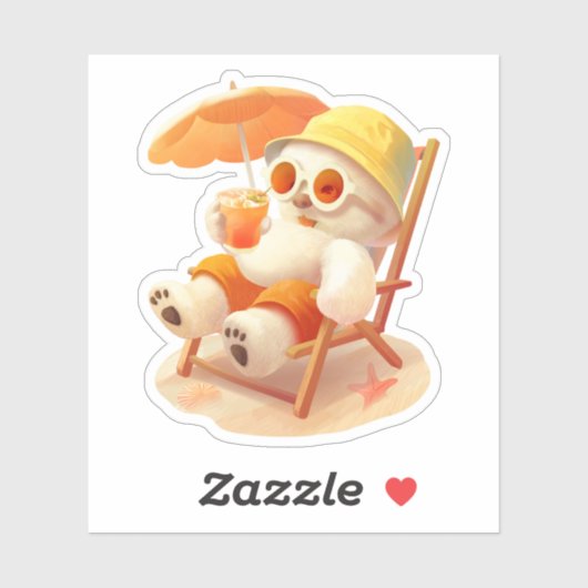 Smile Dog - Beach Mode On Sticker (Vel)