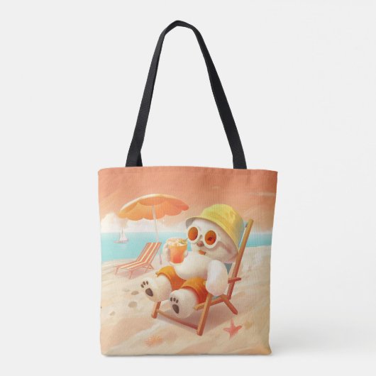 Smile Dog - Beach Mode On Tote Bag (Achterkant)