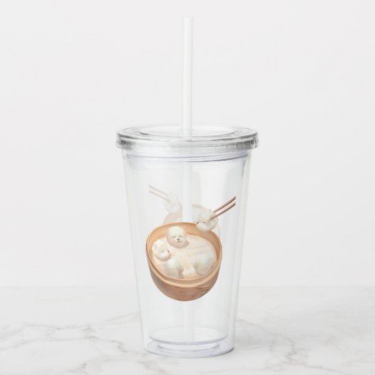 Smile Dog beroemd gemaakt door Xiao Long Bao Delig Acryl Drinkbeker (Voorkant)