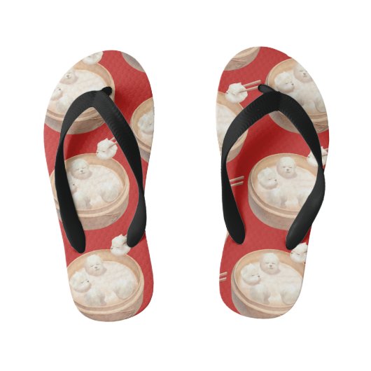 Smile Dog beroemd gemaakt door Xiao Long Bao Delig Kinder Teenslippers (Voetbed)