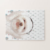 Smile Dog luistert naar muziek met hoofdtelefoon Legpuzzel (Horizontaal)