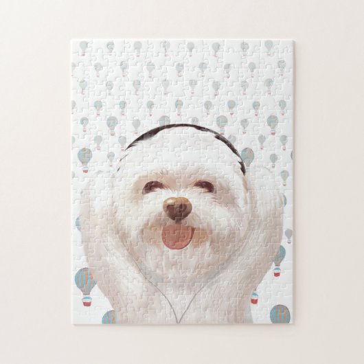 Smile Dog luistert naar muziek met hoofdtelefoon Legpuzzel (Verticaal)