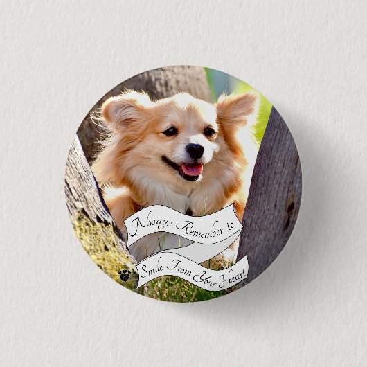 Smile Dog Ronde Button 3,2 Cm (Voorkant)