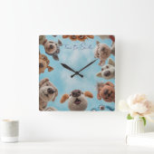 Smile Dogs Muurklok Vierkante Klok (Huis)