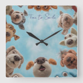 Smile Dogs Muurklok Vierkante Klok