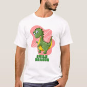 Smile Dragon Funny Cartoon T-shirt – Schattig Dino (Voorkant)