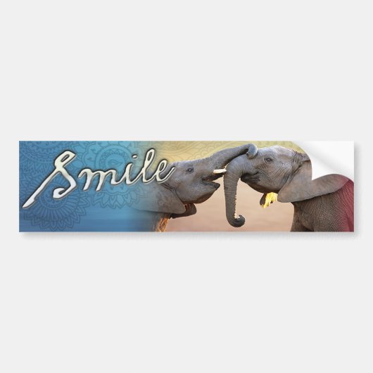 SMILE ELEPHANT BUMPERSTICKER (Voorkant)