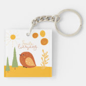 Smile Elke dag Boho Bird Sunshine Cute Sleutelhanger (Achterkant)