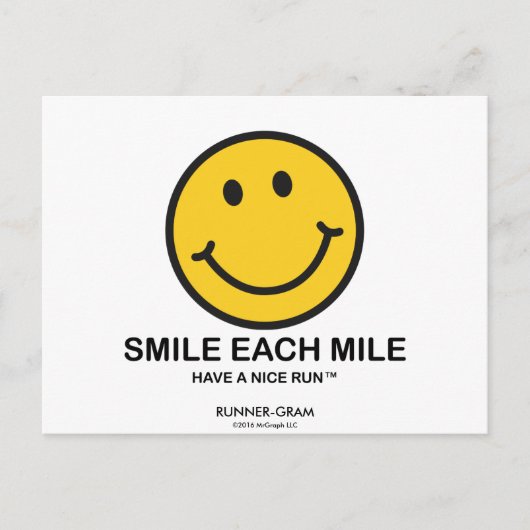 Smile Elke Mile / "Mooie run" Runner-Gram Briefkaart (Voorkant)