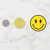 Smile Emoji Gelukkig Gezicht Gingham Feest Pret Confetti (Achterkanten)