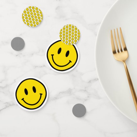 Smile Emoji Gelukkig Gezicht Gingham Feest Pret Confetti (Groep)