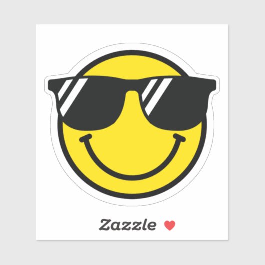 Smile Emoji Happy Face Zonnebril Cool Fun Sticker (Vel)