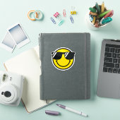 Smile Emoji Happy Face Zonnebril Cool Fun Sticker (iPad Cover)
