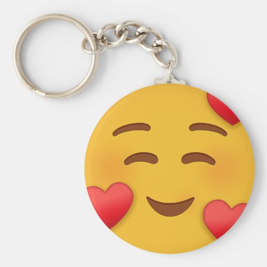 Smile Emoji met hart Sleutelhanger (Voorkant)