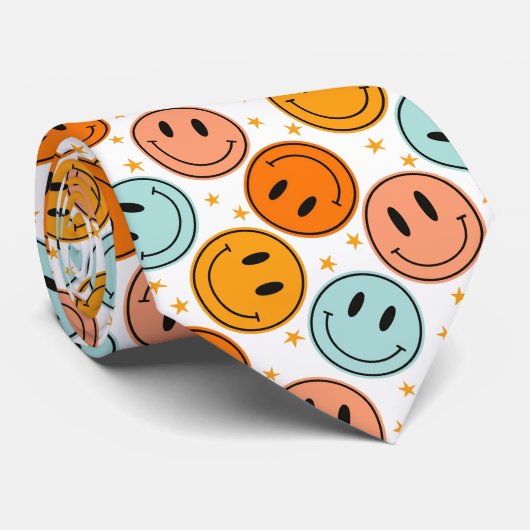 Smile Emoji Pattern Stropdas (Opgerold)