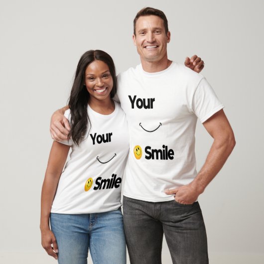 Smile Emoji T-shirt – Schattigee Witte Lach Positi (Unisex)