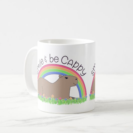 Smile en be Cappy leuke capybara Koffiemok (Voorkant links)