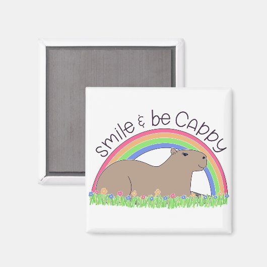 Smile en be Cappy leuke capybara Magneet (Voorkant / Achterkant)