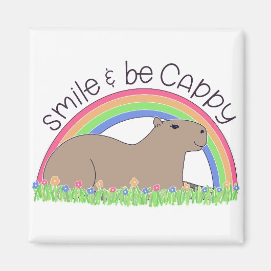Smile en be Cappy leuke capybara Magneet (Voorkant)