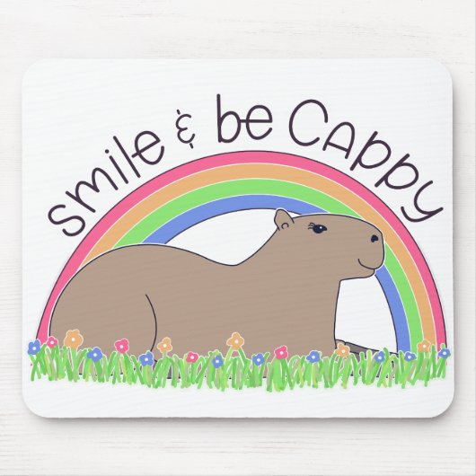 Smile en be Cappy leuke capybara Muismat (Voorkant)
