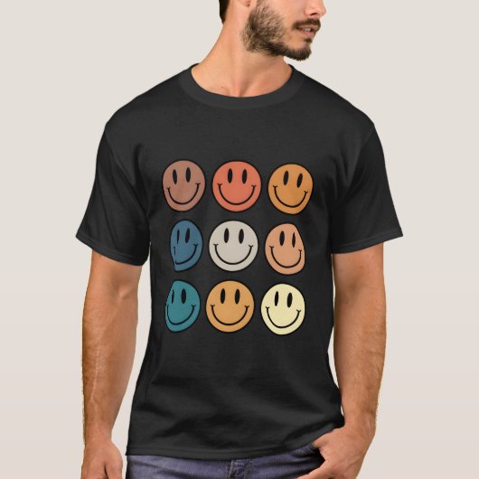 Smile Face 70's Happy Smiling Face T-shirt (Voorkant)