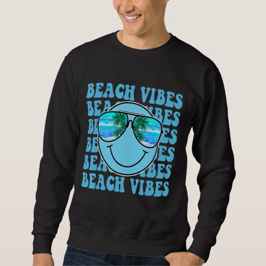 Smile Face Beach Vibes Bijpassende Zomer Trui (Voorkant)